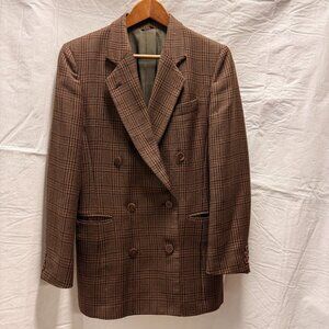 Freedberg of Boston Vintage Wool Glen Plaid Double Breasted Blazer